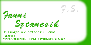 fanni sztancsik business card